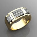 Golden Inlaid Zirconia Ring
