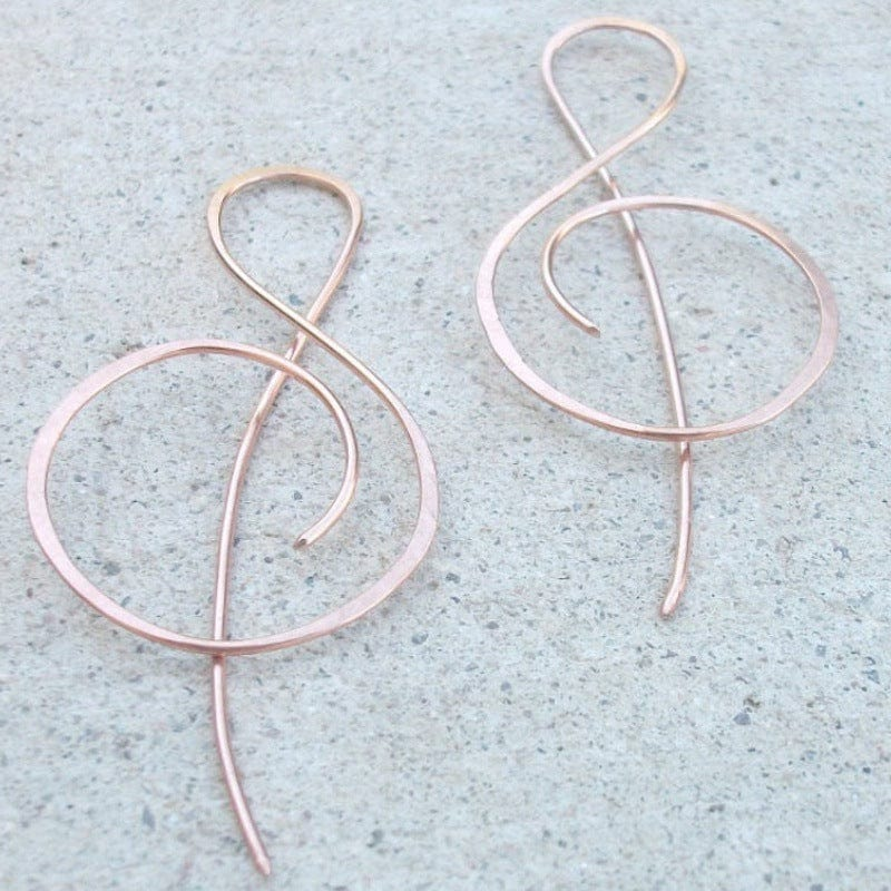 Rose Gold Clef Earrings