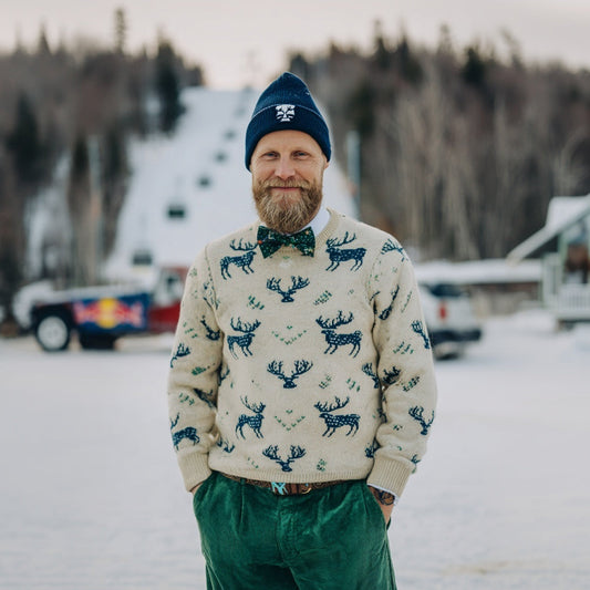 Comstylish Men's Christmas Reindeer Cozy Knit Icelandic Sweater