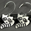 Raccoon Silver Earrings