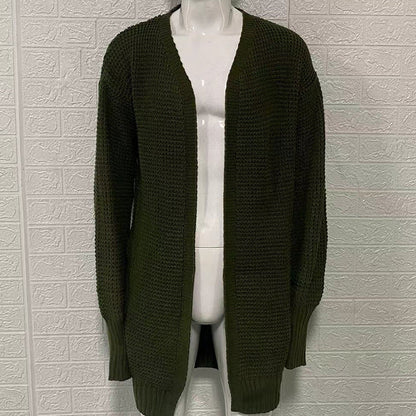 Men's Pure Color Loose Knitted Cardigan elevenforest