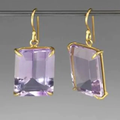 Purple Zirconia Gold Earrings