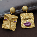 Golden Face Earrings