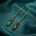 Green Lantern Pendant Earrings in Gold