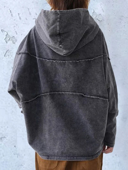 LM | Denim pullover hoodie