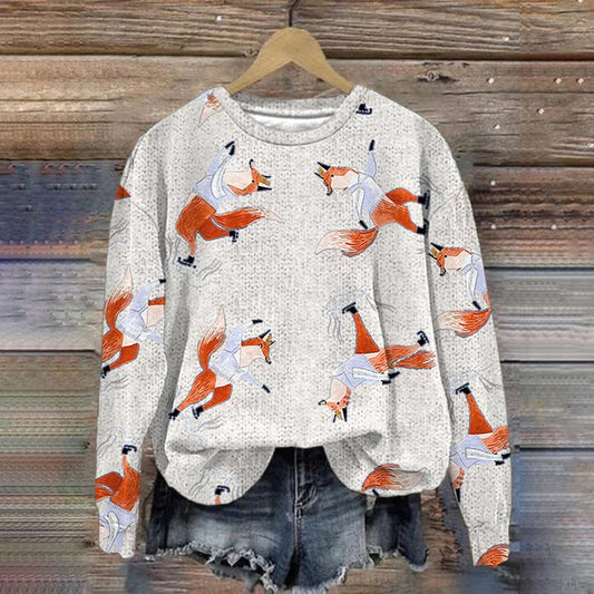 Women's Cute Animal Print Long Sleeve Sweatshirt artswardrobe