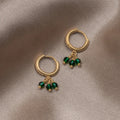 Golden Green Crystal Earrings
