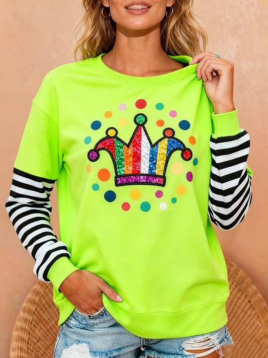 Comstylish Women's Carnival Round Neck Leisure Sweatshirt