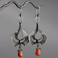 Orange Stone Drop Earrings