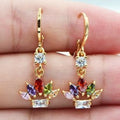 Colorful Lotus Glass Earrings