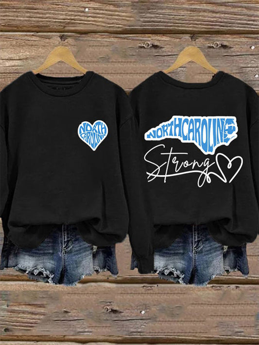 Comstylish North Carolina Strong Print Sweatshirt