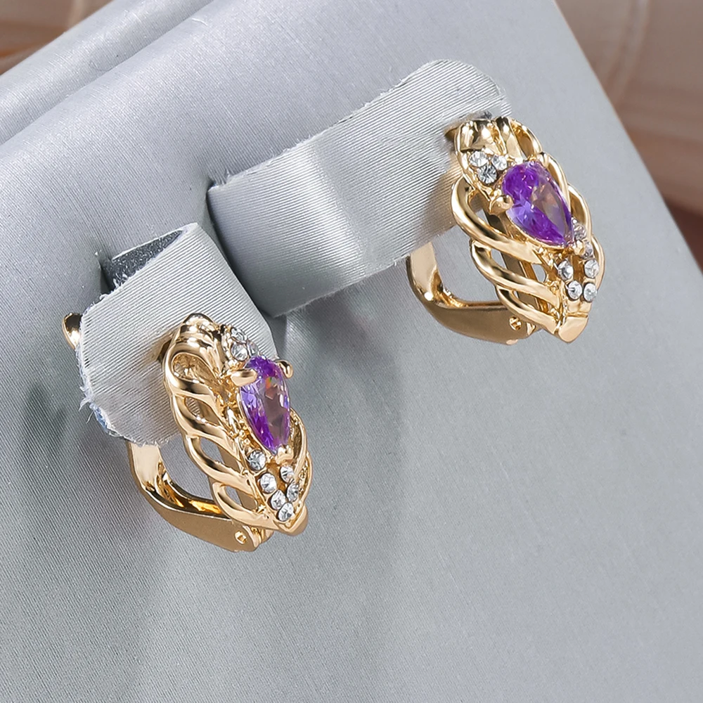 Purple Crystal Earrings