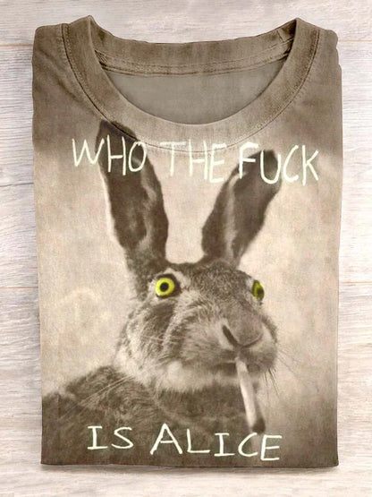Funny Who The Fuck Art Print Casaul Short Sleeve T-shirt artswardrobe