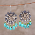 Blue Stone Beads Earrings