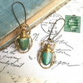 Golden Scarab Earrings