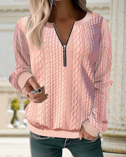 LM | Plain sweater with zipper