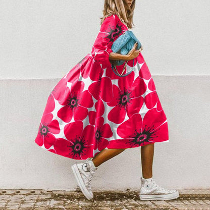 LM | Printed A-line midi dress