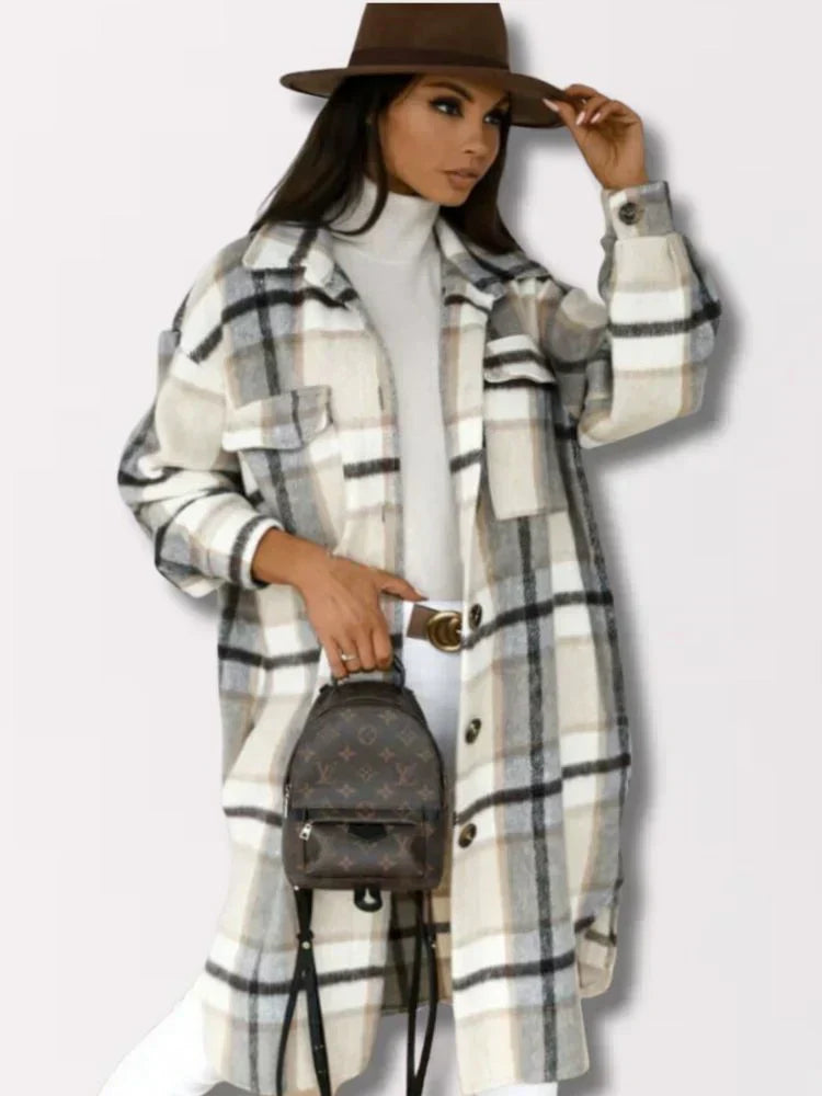 LM | long plaid jacket