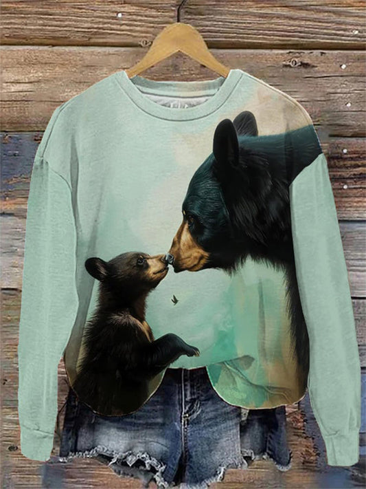 Comstylish Women's Grizzly 399 Forever The Queen Of The Tetons Printed Round Neck Sweatshirt