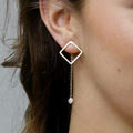 Silver Square Earrings