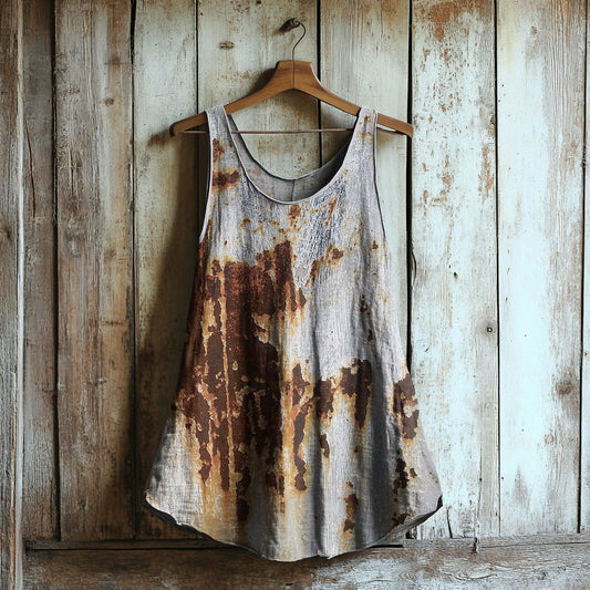 Rust Art Print Casual Tank Top artswardrobe