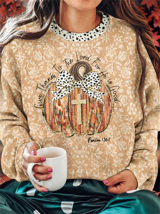 Comstylish Women's Christian Psalm Of Thanking The Lord Casual Sweatshirt