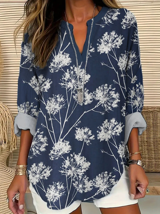 Comstylish Dandelion Vintage Print Women's Long Sleeve Shirt