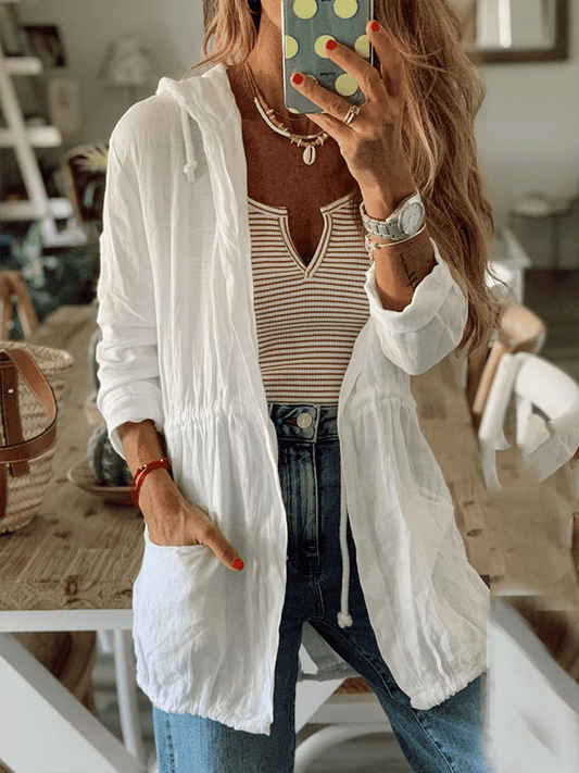 Women's Solid Color Loose Casual Hoodie