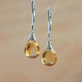 Orange Crystal Drop Earrings