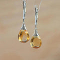Orange Crystal Drop Earrings