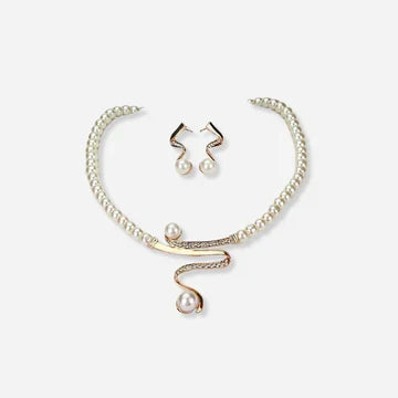 Pearl Necklace + Earrings