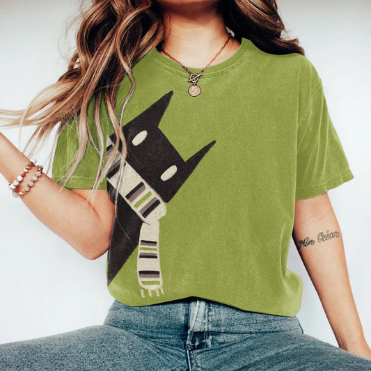 Abstract Creative Fantasy Cat  Art Print Cotton Graphic T-shirt elevenforest