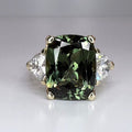Forest Green Crystal Silver Ring