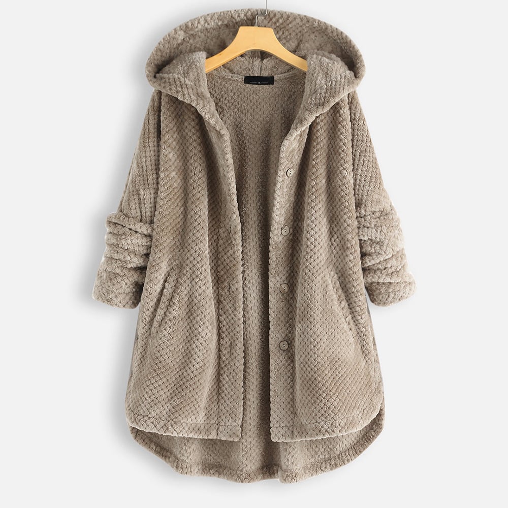 LM | warm teddy jacket with hood