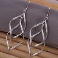 Hollow Dangling Silver Earrings