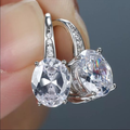 Square Silver Glass Earrings