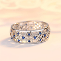 Bright Blue Zirconia Hollow Ring