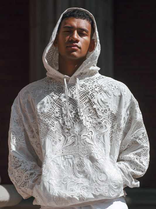 Men's Casual Retro Bohemian Embroidered Print Hoodie artswardrobe
