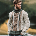 Vintage Irish Celtic Knotted Warmth Knit Jacquard Turtleneck Sweater elevenforest