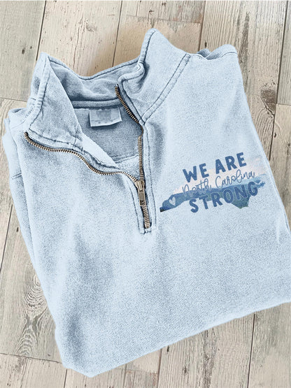 Comstylish We Are North Carolina Strong Zip Up Cozy Sweatshirt