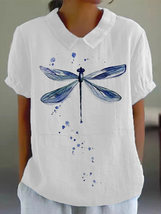 Women's Dragonfly Print Casual Top