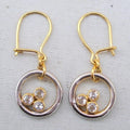 Gold & Silver Triple Zirconia Earrings