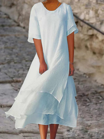 LM | Multi-layered flowing midi dress