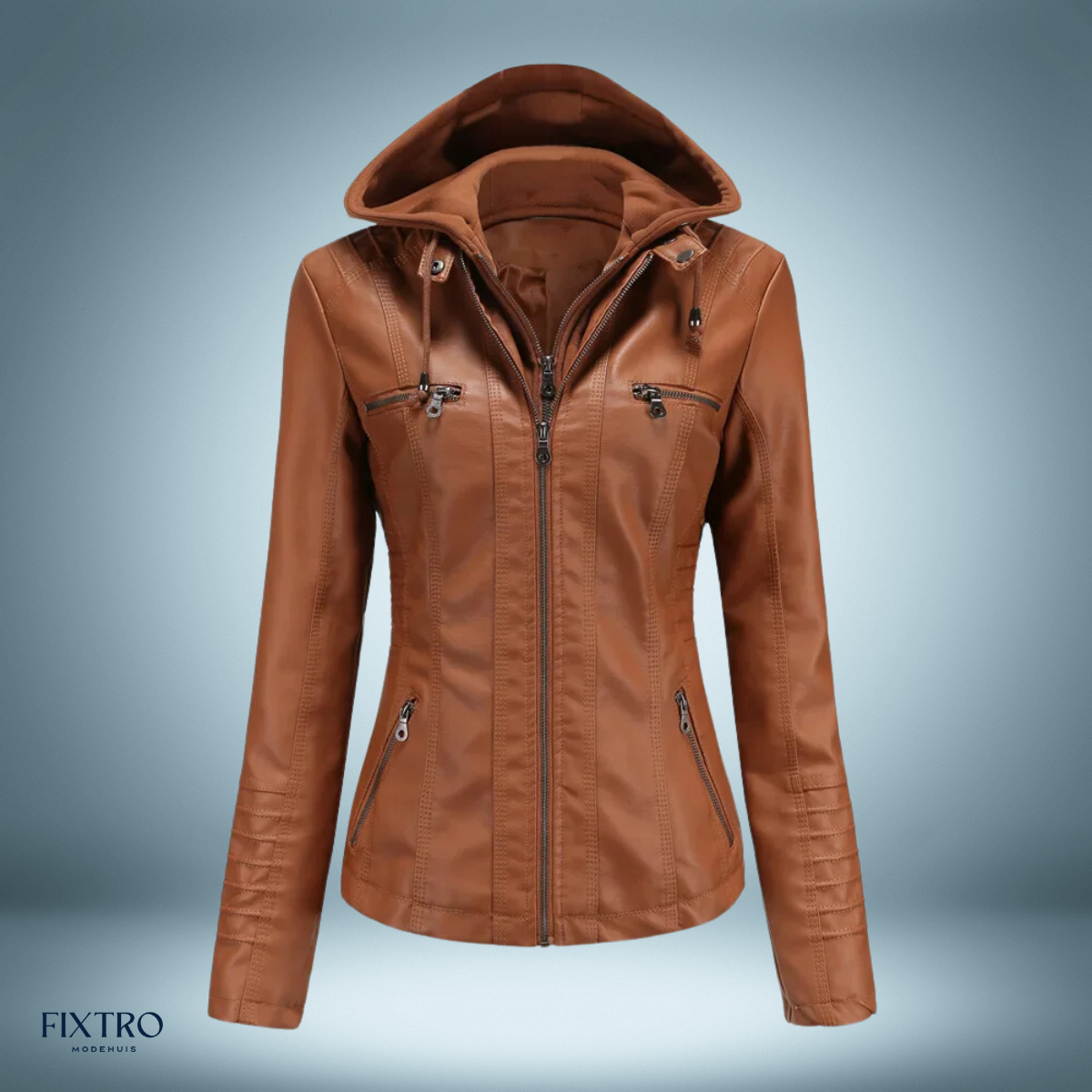 LM | Leather jacket with hood