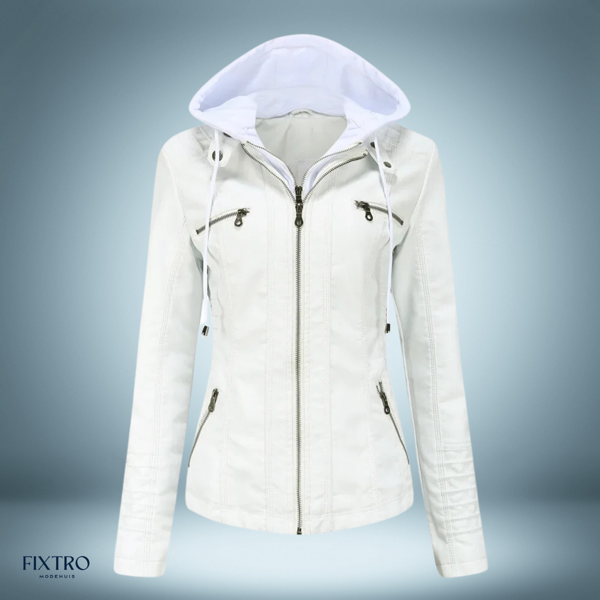 LM | Leather jacket with hood