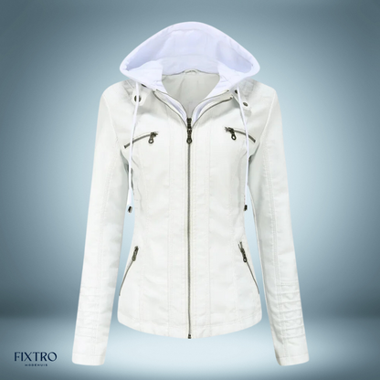 LM | Leather jacket with hood