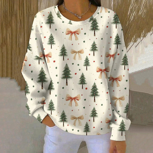 Comstylish Women's Merry Christmas Print Casual Sweatshirt