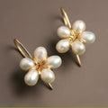 Flower Pearl Golden Earrings