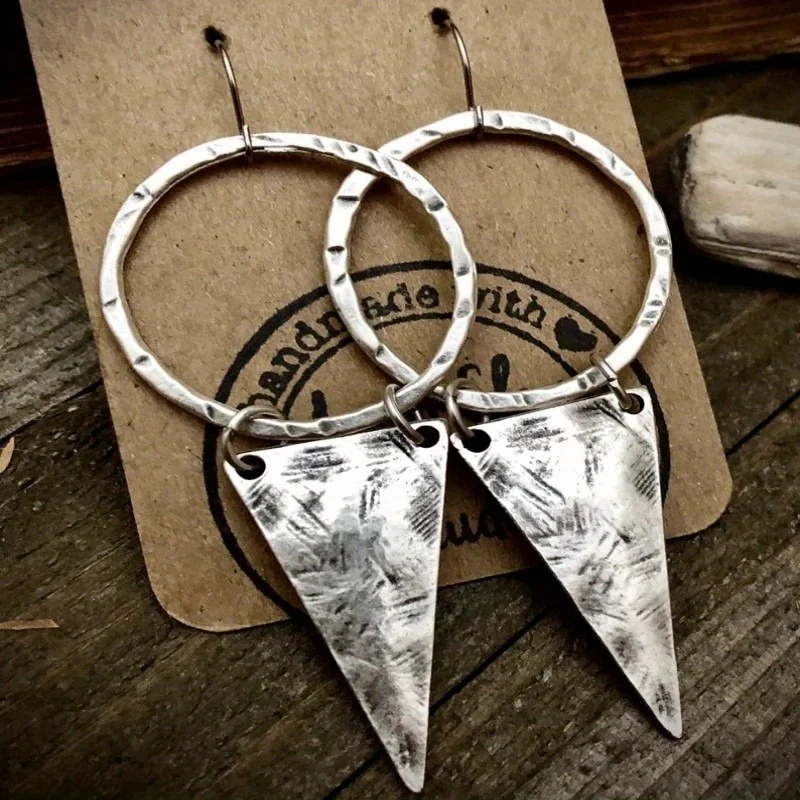 Antique Silver Point Earrings