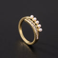 Open Zirconia & Pearl Ring